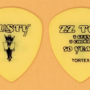 ZZ Top Dusty Hill Yellow Guitar Pick - 2019 50 Years Tour