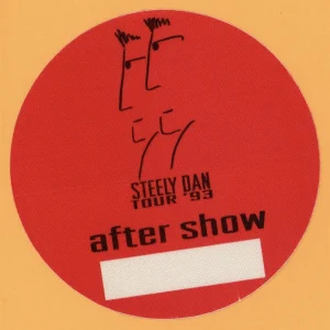 Steely Dan 1993 Concert Tour After Show Backstage Pass