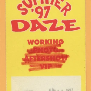 Foghat 1997 w/ Steppenwolf Summer Daze Concert Tour Working Backstage Pass