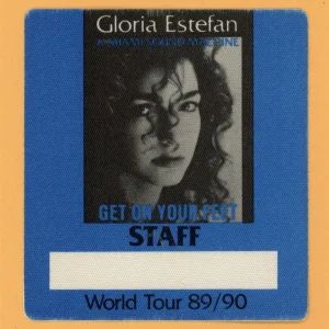 Gloria Estefan 1989 Get On Your Feed Concert Tour STAFF Backstage Pass