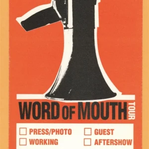 Jurassic 5 2000 Word of Mouth Concert Tour Backstage Pass