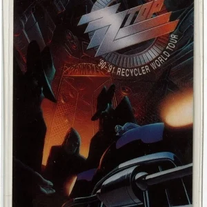 ZZ Top 1990 Recycler Concert Tour Vintage Warner Bros Laminated Backstage Pass