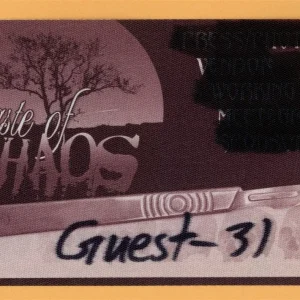 Taste of Chaos 2005 Concert Tour Backstage Pass