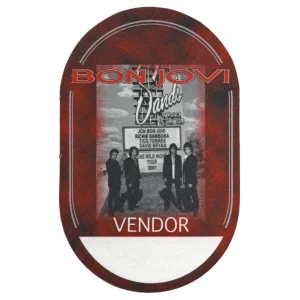Bon Jovi 2001 One Wild Night Concert Tour Vendor Backstage Pass