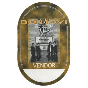 Bon Jovi 2001 One Wild Night Concert Tour Vendor Backstage Pass