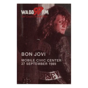 Bon Jovi 1989 New Jersey Concert Tour Radio Promo Backstage Pass