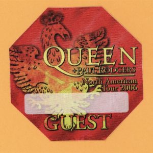 Queen 2006 w/ Paul Rodgers Concert Tour GUEST Backstage Pass