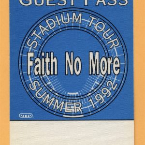 Faith No More 1992 Guns N Roses Concert Tour GUEST Backstage Pass