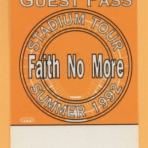 Faith No More 1992 Guns N Roses Concert Tour GUEST Backstage Pass