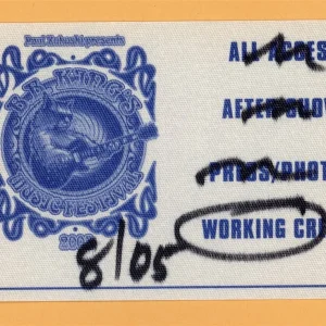BB King 2003 Music Festival Concert Tour Backstage Pass
