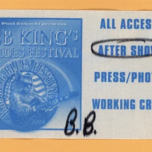 BB King 2004 Blues Festival Concert Tour Backstage Pass