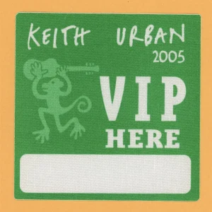 Keith Urban 2005 Be Here Concert Tour VIP Backstage Pass