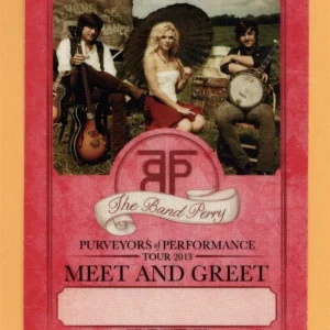 The Band Perry 2012 Purveyors of Performance Concert Tour M&G Backstage Pass
