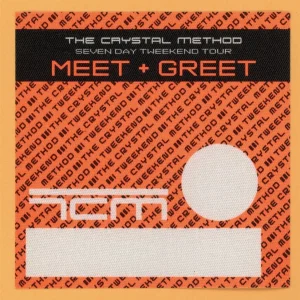 The Crystal Method 2001 Tweeken Concert Tour MEET & GREET Backstage Pass