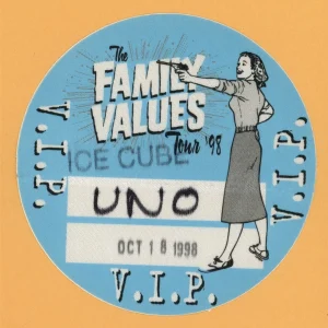 Ice Cube 1998 Family Values Concert Tour VIP Backstage Pass