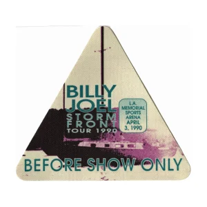 Billy Joel 1990 Storm Front Concert Tour Before Show Backstage Pass