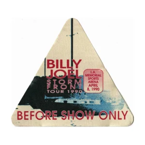 Billy Joel 1990 Storm Front Concert Tour Before Show Backstage Pass
