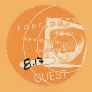 Foreigner 1992 Unusal Heat Concert Tour GUEST Backstage Pass