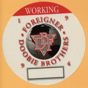Foreigner 1994 Doobie Brothers Concert Tour WORKING Backstage Pass