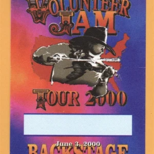 Charlie Daniels Band 2000 Volunteer Jam Concert Tour Backstage Pass