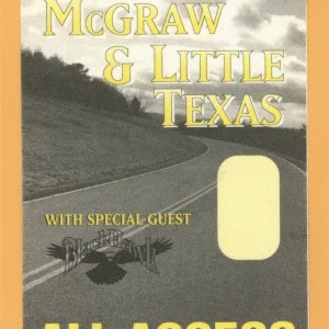 Tim McGraw 1995 w/ Little Texas All I Want Concert Tour AA Backstage Pass