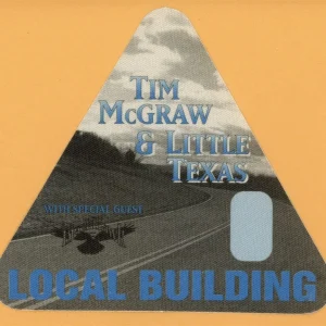Tim McGraw 1995 w/ Little Texas All I Want Concert Tour Local Backstage Pass