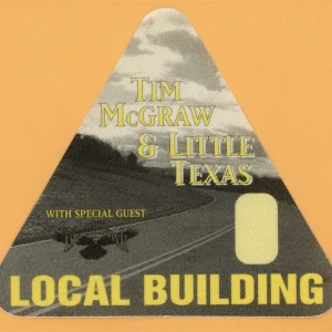 Tim McGraw 1995 w/ Little Texas All I Want Concert Tour Local Backstage Pass