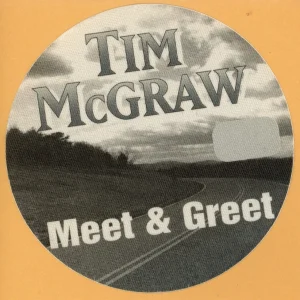 Tim McGraw 1995 w/ Little Texas All I Want Concert Tour M&G Backstage Pass