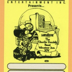Charlie Daniels Band 1991 Volunteer Jam XIV Concert Tour ARTIST Backstage Pass