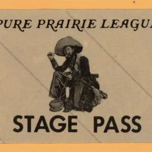 Pure Prairie League 1975 Two Lane Highway Concert Tour STAGE Backstage Pass