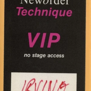 Neworder 1989 Technique Concert Tour VIP Backstage Pass