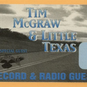 Tim McGraw 1995 w/ Little Texas All I Want Concert Tour Radio Backstage Pass