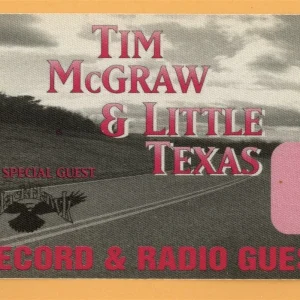 Tim McGraw 1995 w/ Little Texas All I Want Concert Tour Radio Backstage Pass