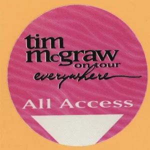 Tim McGraw 1997 Everywhere Concert Tour All Access Backstage Pass