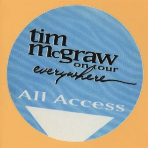 Tim McGraw 1997 Everywhere Concert Tour All Access Backstage Pass
