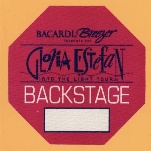 Gloria Estefan 1991 Into The Light Concert Tour Backstage Pass