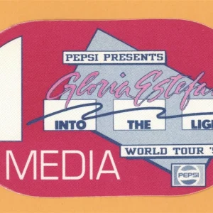 Gloria Estefan 1991 Into The Light Concert Tour MEDIA Backstage Pass - Pepsi