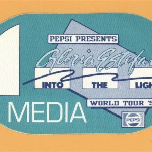 Gloria Estefan 1991 Into The Light Concert Tour MEDIA Backstage Pass - Pepsi
