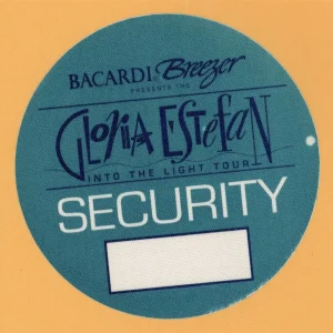 Gloria Estefan 1991 Into The Light Concert Tour SECURITY Backstage Pass