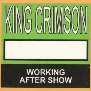 King Crimson 1995 Thrak Concert Tour Backstage Pass
