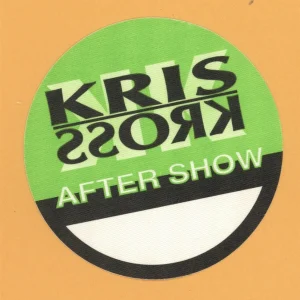 Kriss Kross 1992 Totally Krossed Out Concert Tour AFTER SHOW Backstage Pass