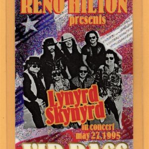Lynyrd Skynyrd 1995 Reno Hilton Tour VIP Laminated Backstage Pass