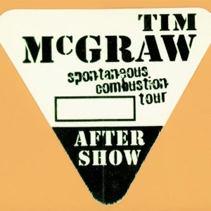 Tim McGraw 1997 w/ Faith Hill Concert Tour After Show Backstage Pass