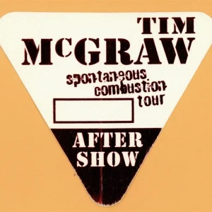 Tim McGraw 1997 w/ Faith Hill Concert Tour After Show Backstage Pass