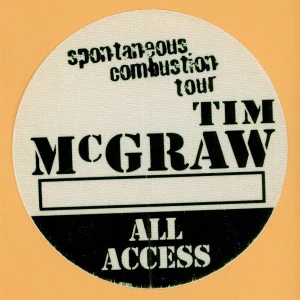 Tim McGraw 1997 w/ Faith Hill Concert Tour All Access Backstage Pass