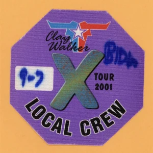 Clay Walker 2001 Concert Tour CREW Backstage Pass
