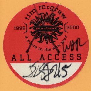 Tim McGraw 1999 A Place in The Sun Concert Tour All Access Backstage Pass