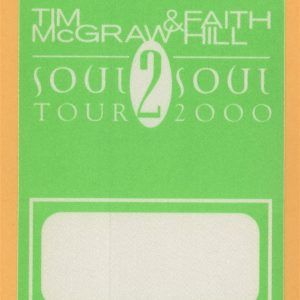 Tim McGraw 2000 w/ Faith Hill Soul 2 Soul Concert Tour Crew Backstage Pass
