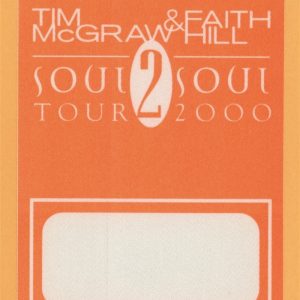 Tim McGraw 2000 w/ Faith Hill Soul 2 Soul Concert Tour Crew Backstage Pass