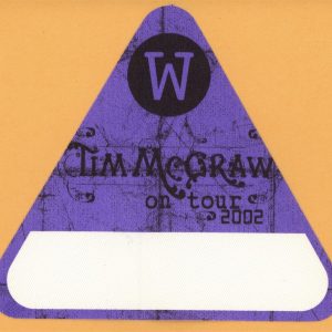 Tim McGraw 2002 Set This Circus Down Concert Tour Working Backstage Pass